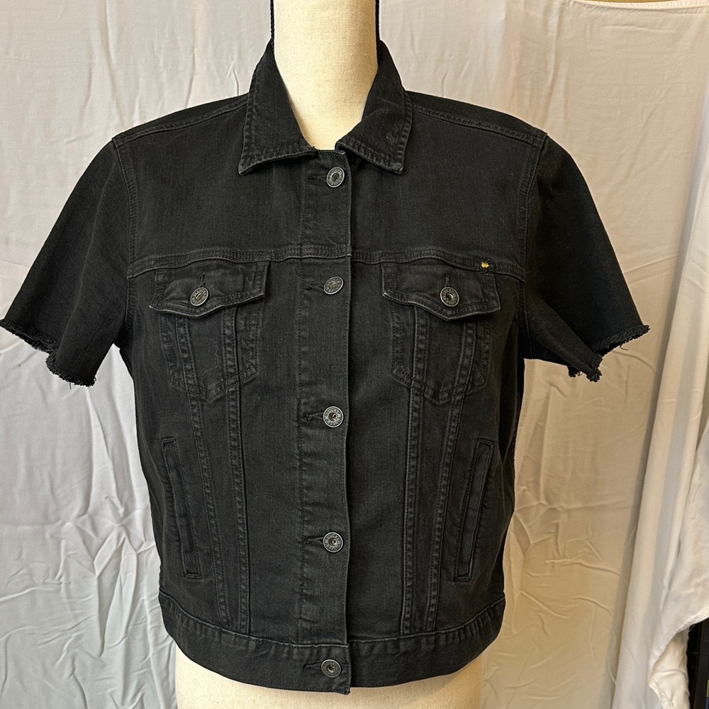 Lucky Brand Black Denim Short Sleeve Jacket